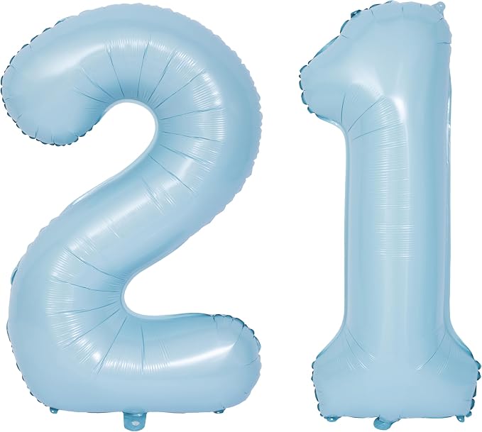 40 In Matte Blue Number Balloons Helium Foil Mylar Balloon Party Digital 21 | by Exquisitehighqualitypartydecorationstomeetyoureveryneed%EF%BC%81