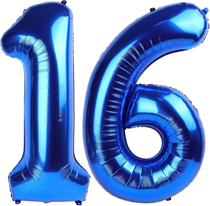 Numbers 15 Balloon 40Inch Blue Balloons by Argthjy