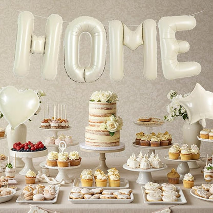 TONIFUL 40 Inch Cream White HOME Letter Balloon, Large Decoraction - Image 3