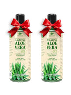 Green Leaf Naturals Amazing Aloe Vera Gel - Freshly Cut, 100% Pure Aloe, Premium Quality, Vegan, Unscented - Natural Sunburn Relief, After Shave, Skin, Face & Hair Care (two 8oz bottles) 16oz