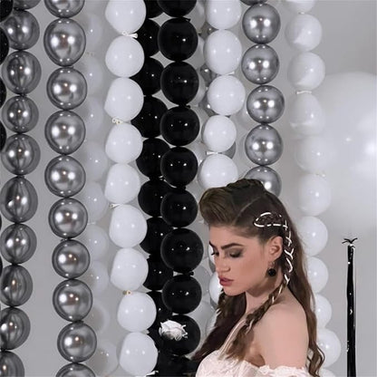 Black and Silver Linking Balloons, Quick Linked Balloon - Image 4