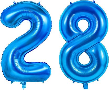 Number 28 Balloons for 28th Birthday Party Decorations, 0-100 Large No.28 by Joycard