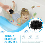 Silicone Bathing Brush and Massage Shampoo Brush for, 1pcs Black Silicone Scalp Scrubber Body Scrubber for Gentle Bathing and Hair Care