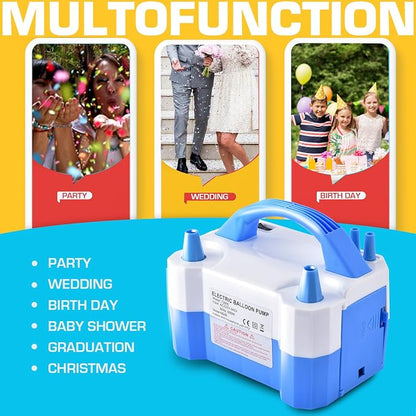 Electric Air Balloon Pump, Portable Dual Nozzle Electric Balloon Inflator/Blower - Image 4