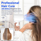 Diffuser Hair Dryers for Women Men, KIKVOOL 110000 RPM Fast Ionic Blow Dryer for Thick Hair, Protable Travel Hair Diffuser Dryer, Brushless Motor, 3 Temps/2 Speeds Lightweight Hairdryer, White