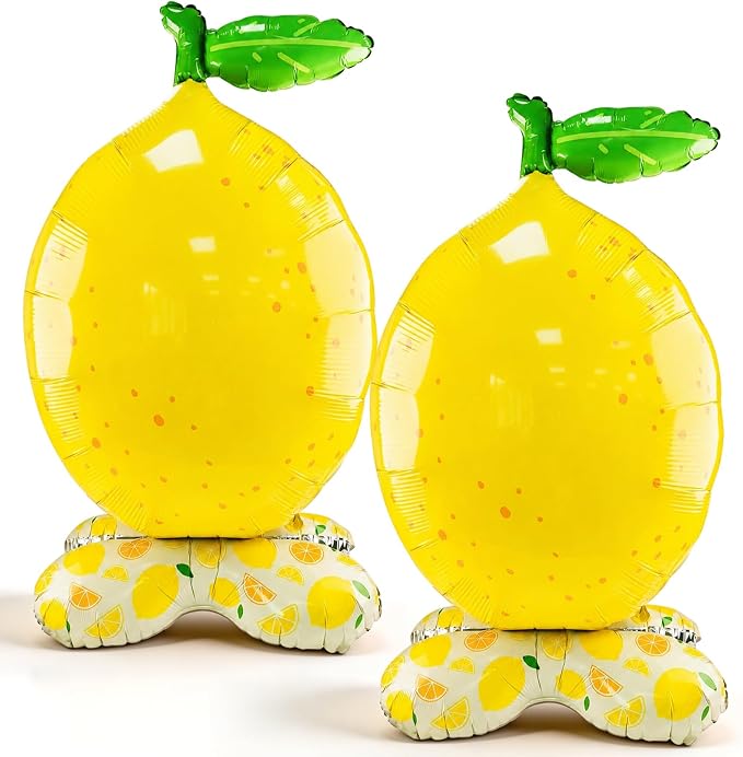 Lemon Foil Balloons 2 Pack 60 Inch 3D Standing Summer Lemonade by Lukinuo