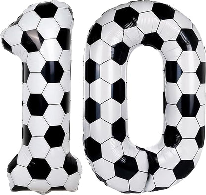 Soccer 10 Balloon Number, 40 Inch Soccer Number 10 Foil Balloon by Froova