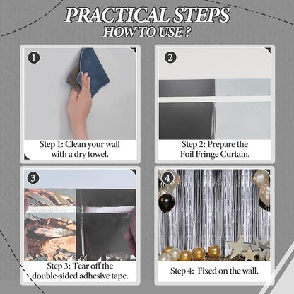 DECOCKRAT 3 Pack Foil Fringe Backdrop - Image 3