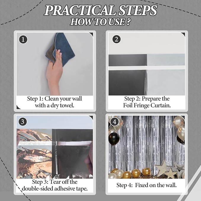 DECOCKRAT 2 Pack Foil Fringe Backdrop - Image 3