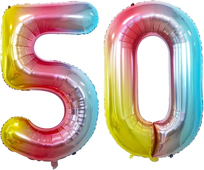Number 50 Balloons for 50th Birthday Party Decorations, 42 Inch Jumbo Foil by GOER