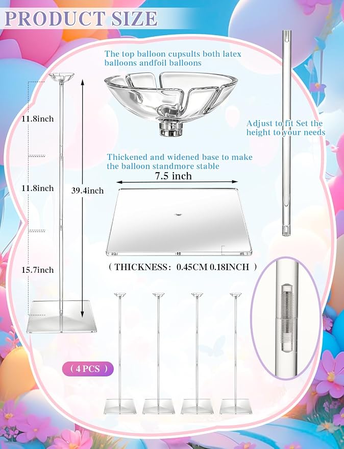 Clear Acrylic Balloon Stand Kit - Image 2