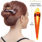 RC ROCHE 6 Pcs Duck Bill Alligator Hair Clips for Women Sectioning Flat Claw Long Thick Hair Inner Teeth Curved Styling Jaw Strong Secure Grip Salon, Large Brown