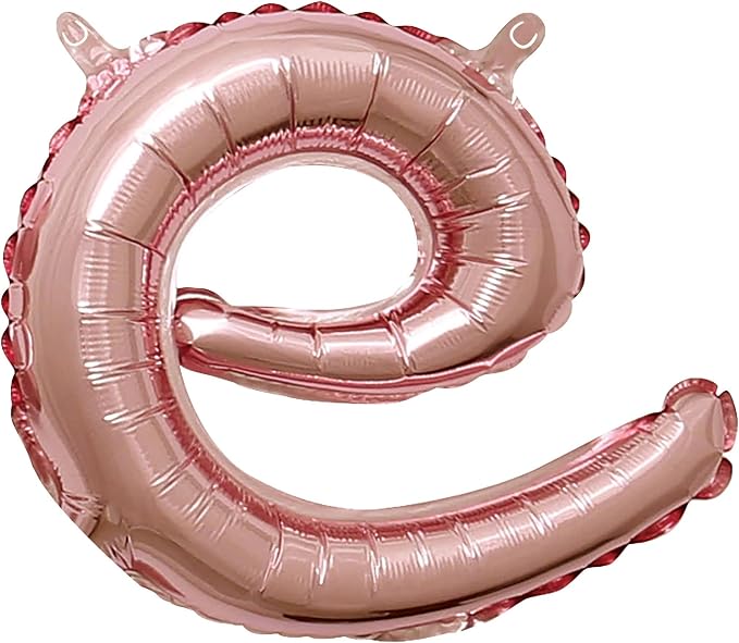 Rose Gold Script Letter "e" Shaped Foil Balloon by AmscanPartySupplies