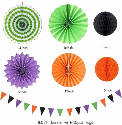 Black Purple Orange-Green Halloween Party-Decorations - Image 2