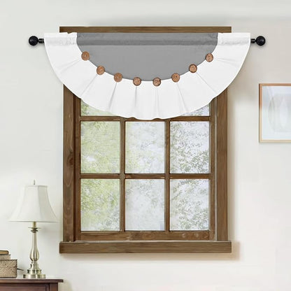 Farmhouse Valance Curtains, Boho Cotton Linen Kitchen Valance, Country Rod - Image 7