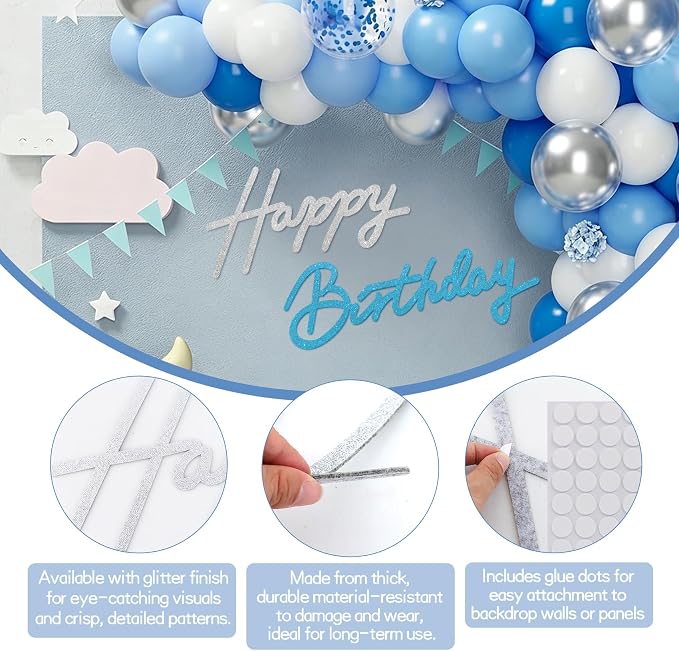 TONIFUL Happy Birthday Sign for Backdrop - Image 2