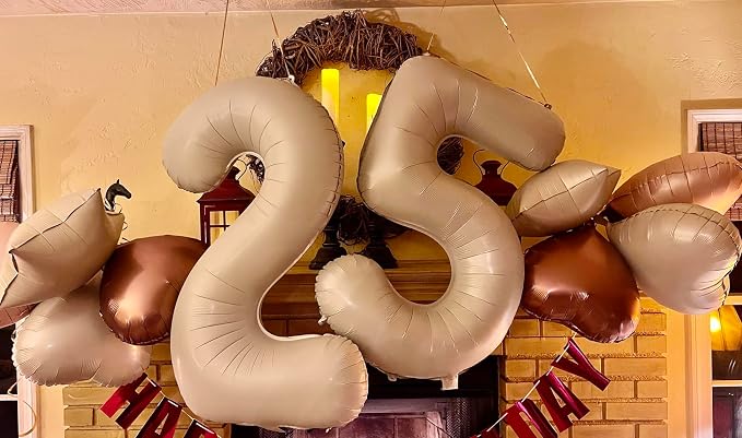 5 Balloon Number 40 Inch Light Brown Balloons - Image 2