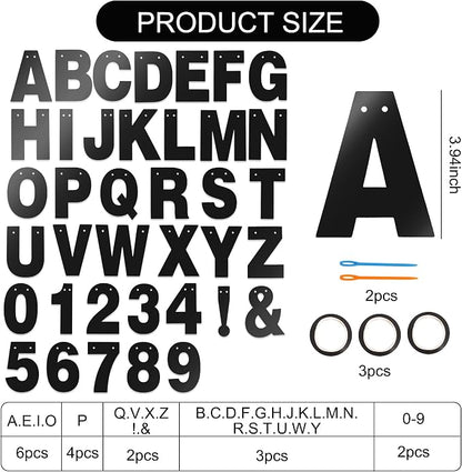 BEISHIDA Double-sided Black 116PCS A-Z DIY Letter Custom Banner Party Decor | - Image 2