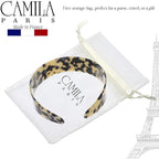Camila Paris CP3882 French Headband for Women, Handmade White Tokyo, Strong Hold Grip Women's Hair Band, Ligth and Very Flexible, No Slip and Durable Styling Girls Hair Accessories, Made in France