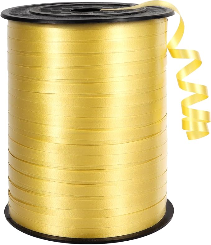 500 Yards Gold Curling Ribbon, 1/5 Inch Wide Balloons String Ribbons by Unknown