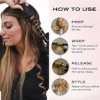 NuMe Classic Ceramic Curling Wand - Tourmaline 1.25 Inch Barrel Hair Curler, Negative Ion Conditioning, Far Infrared Heat - All Hair Types - Blush