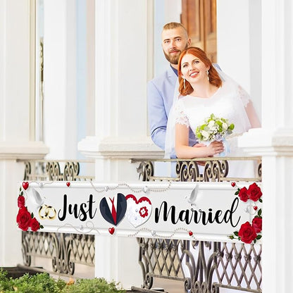 Labakita Large Just Married Banner, Wedding Ceremony Front Yard Sign, Wedding - Image 4