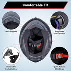 Full Face Motorcycle Helmets for Adult Men Women, DOT Approved Street Bike Racing Helmet Dual Visor Quick Release Buckle, Motorbike ADV Moped Helmet with Extra Clear Visor