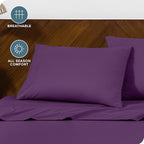 Bare Home Microfiber Pillow Cases - Standard Size Set of 2 - Cooling Pillowcases - Double Brushed - Easy Care - Envelope Closure (Standard Pillowcase Set of 2, Plum)