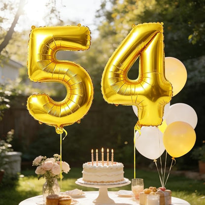 40 Inch Number 54 Balloons for 54th Birthday Party Decorations, 0-100 Gold - Image 3