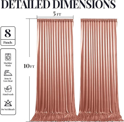 40x10ft Rose Gold Glitter Backdrop Curtain - Image 9