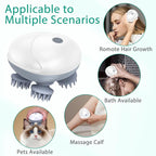 ORIA Electric Scalp Massager, Pet Massager for Dogs and Cats, Waterproof Head Massager with 4 Removable Massage Heads, 96 Nodes, for Stress Relief, Full Body Relaxation, Promote Bonding