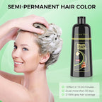 Black Hair Dye Shampoo for Woman & Man, Argan Hair Color Shampoo 3 in 1, Semi-Permanent Gray Hair Coverage, Mild Formula, Lasts 30 Days(16.90 oz)