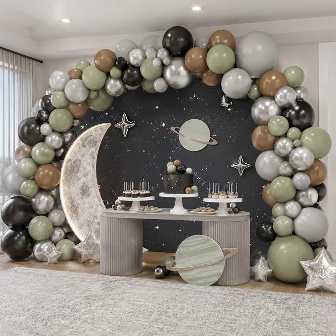 Green Black Grey Balloons - Image 4