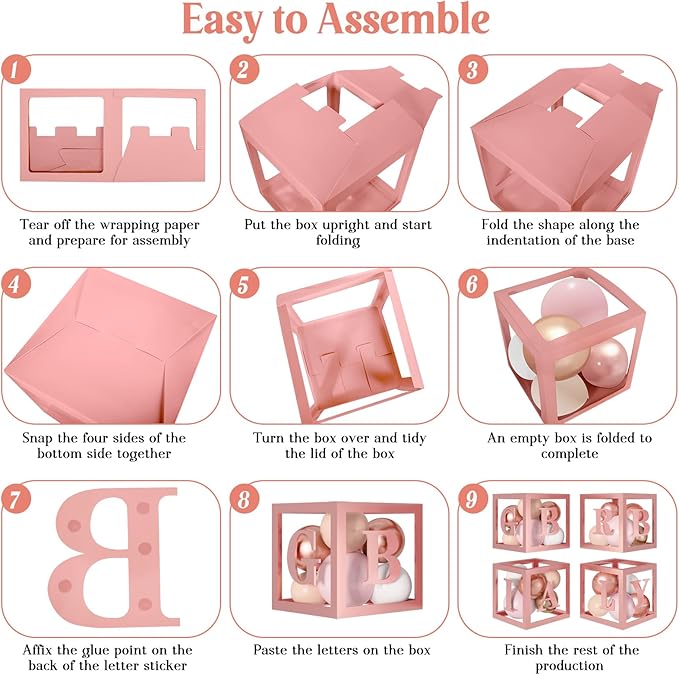 Amandir 135pcs Rose Gold Balloons Pink Girl Baby Shower Decorations | Butterfly - Image 4