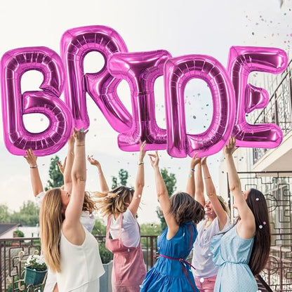 Rose Red Bride Balloons 40 Inch Hot Pink Wedding Letter Balloons - Image 2