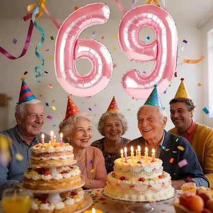 40 Inch Number 69 Balloons for 69th Birthday Party Decorations, 0-100 Jewelry - Image 2