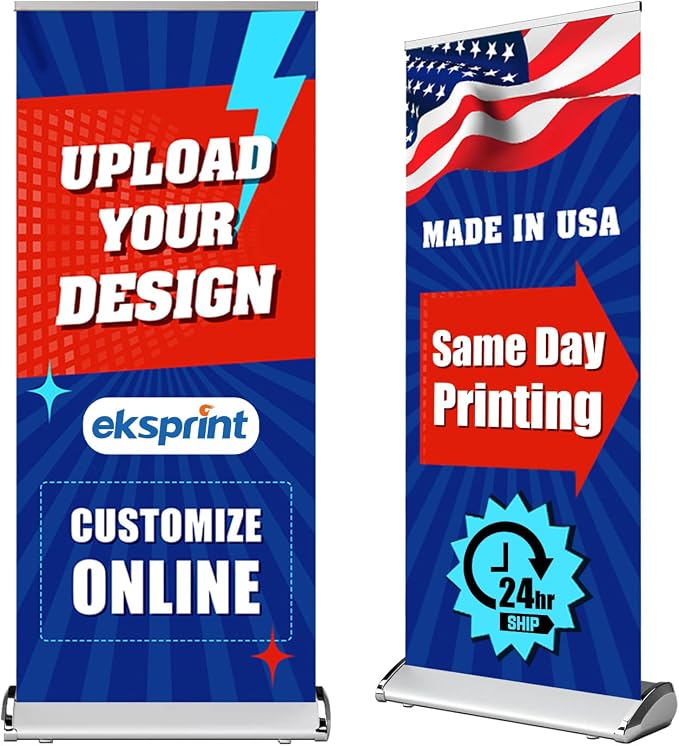 Custom Retractable Banner with Silver Aluminum Stand, Durable & Easy Setup by EKSPRINT