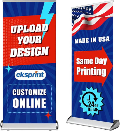 Custom Retractable Banner with Silver Aluminum Stand, Durable & Easy Setup by EKSPRINT