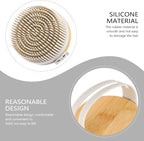 Eco-Friendly Body Brush Silicone Bath Scrubber for Gentle Scalp Massage and Deep Cleaning Shower Brush Gray