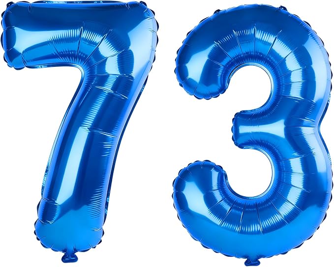 40 Inch Number 73 Balloons for 73rd Birthday Party Decorations, 0-100 Dark Blue by FOBELEC