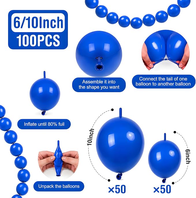 Blue Linking Balloons - Image 2
