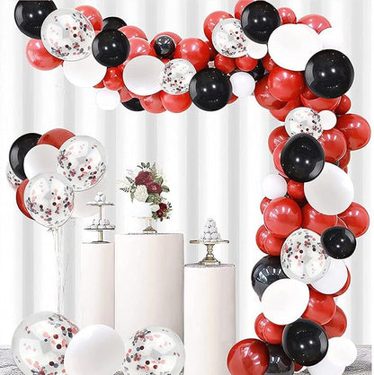 CANREVEL 50pcs 12 Inches Black Red Confetti Balloons Kit, Baby Shower, - Image 5