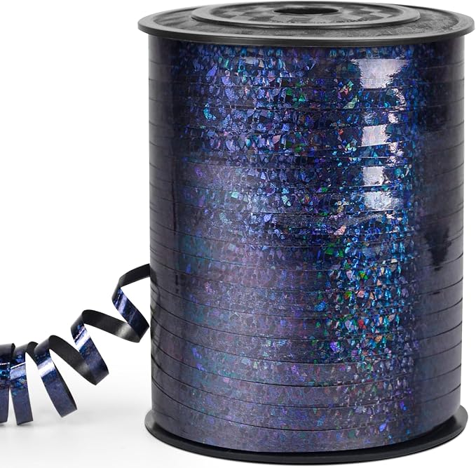 Black Curling Ribbon 500 Yard, Shiny Metallic String by VISPAD