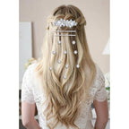 13 Pieces Rhinestone Hair Clips, Including10 Silver Mini Flower Hair Clips, 2 Pcs Crystal Bobby Pins, 1 Decorative Rhinestones Barrette with Pearls for Bride Women Flower Girls