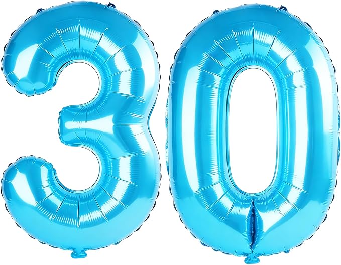 40 Inch Number 30 Balloons for 30th Birthday Party Decorations, 0-100 Jewelry by FOBELEC