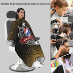 Custom Barber Cape for Men Personalized Professional Hair Cutting Cape with Text for Home Salon Barbershop