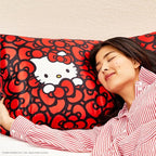 Kitsch x Hello Kitty Pillow Case – Sea of Bows Toddler Bed Time Satin Pillowcase with Zipper – Soft Cooling Pillow Cover for Hair & Skin – Better Than Silk Pillowcase – King Size 19x36