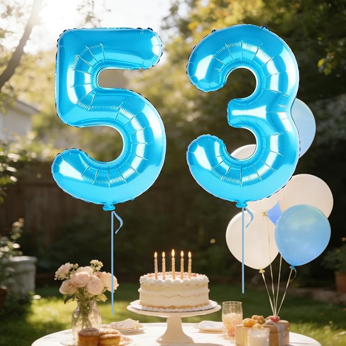 40 Inch Number 53 Balloons for 53rd Birthday Party Decorations, 0-100 Jewelry - Image 3