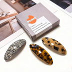 Hair Barrette for Women Large Vintage Acetate Oval Tortoise Not Easy to Break French Hair Clips for Thick Hair, 3 Pack