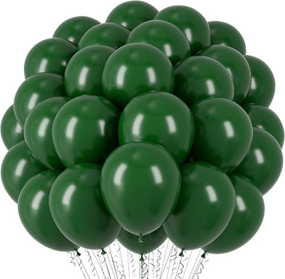 Voircoloria 66pcs Dark Green Latex Party Balloons, 12inch | by Voircoloria